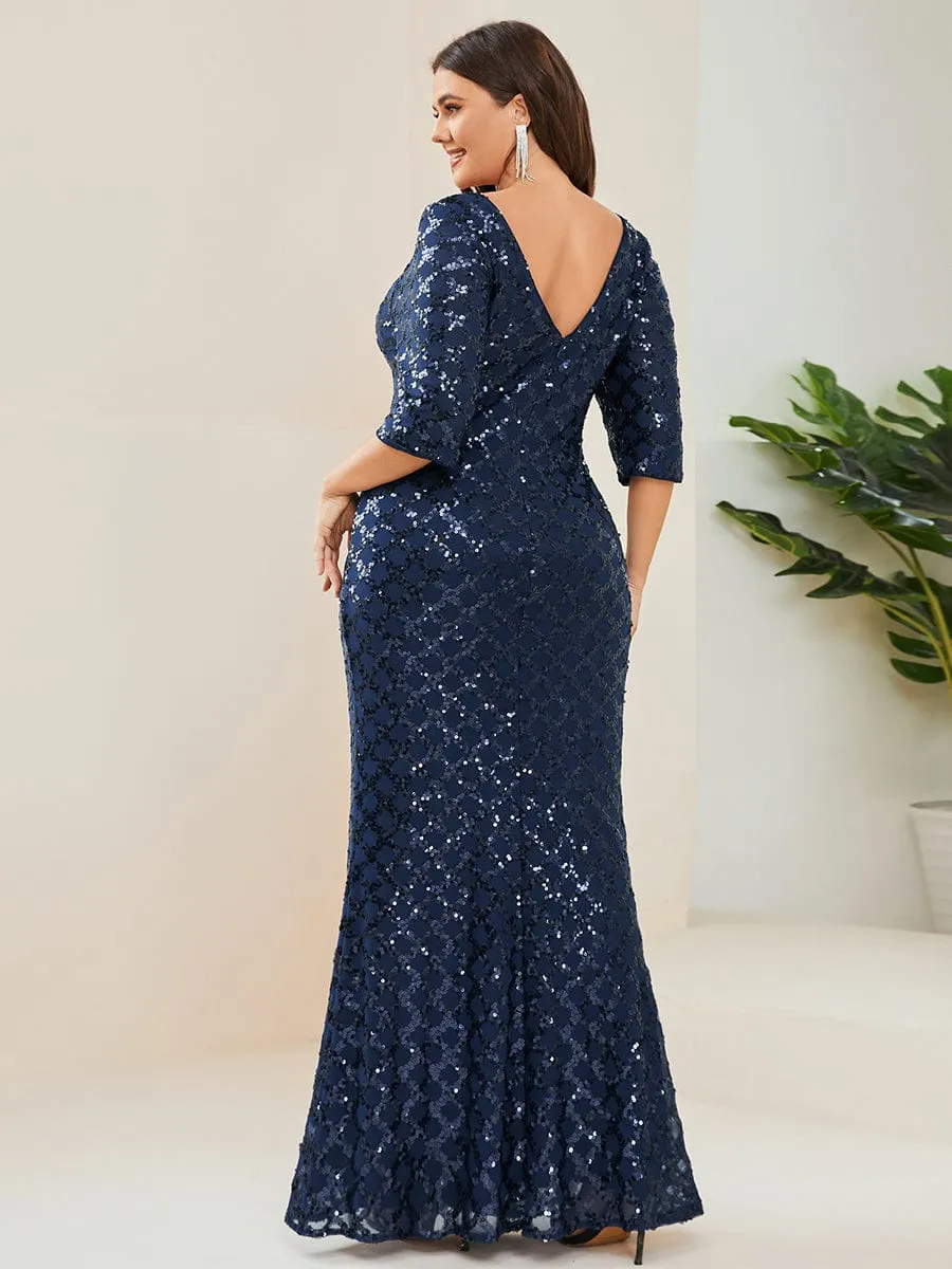 3/4 Sleeve Sequin Dress