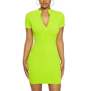 Alyssa – Mock Neck Ribbed Bodycon Party Dress