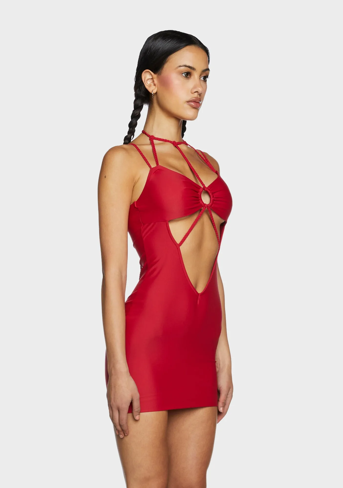 Attractive Extremes Cut Out Dress - Red
