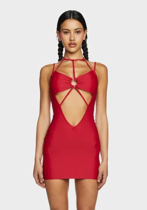 Attractive Extremes Cut Out Dress - Red