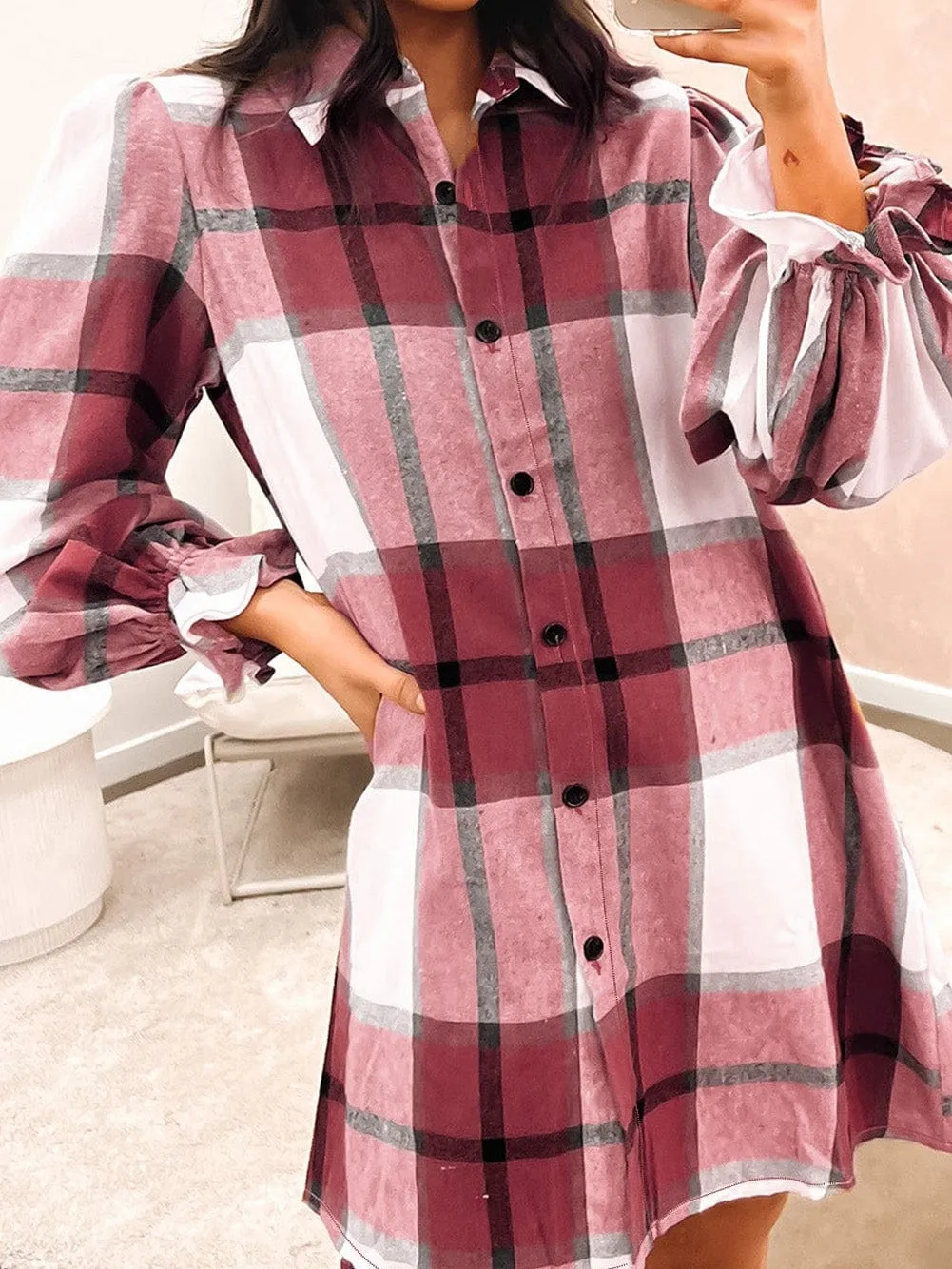 Autumn Winter Plaid Dress