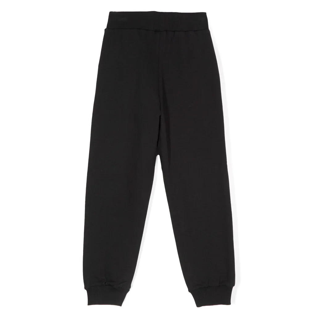 Balmain Kids Silver Tone Trim Cotton Trousers