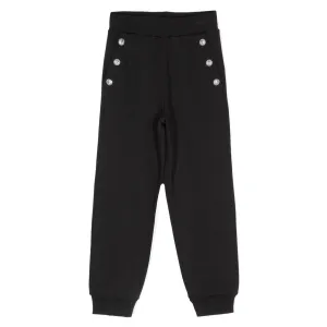 Balmain Kids Silver Tone Trim Cotton Trousers