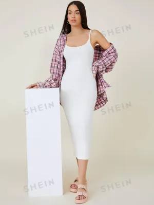 BASICS Solid Cami Bodycon Casual Dinner Dating Dress