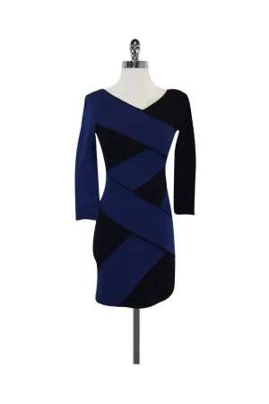 BCBG - Blue & Black Bodycon Dress Sz XS