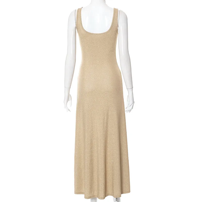 BerriesJam - Bright Silk Backless Sleeveless Evening Outfits Bodycon Dress
