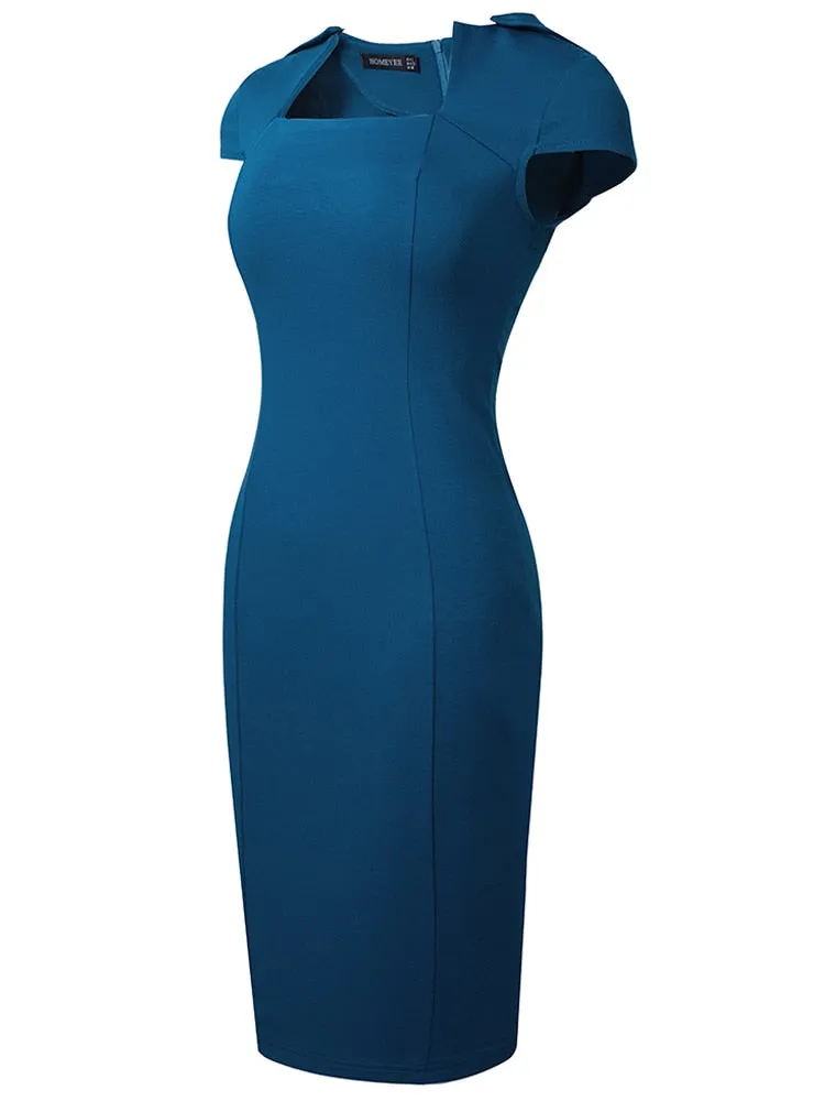 BerriesJam - Classy Square Collar Formal Business Bodycon Dress