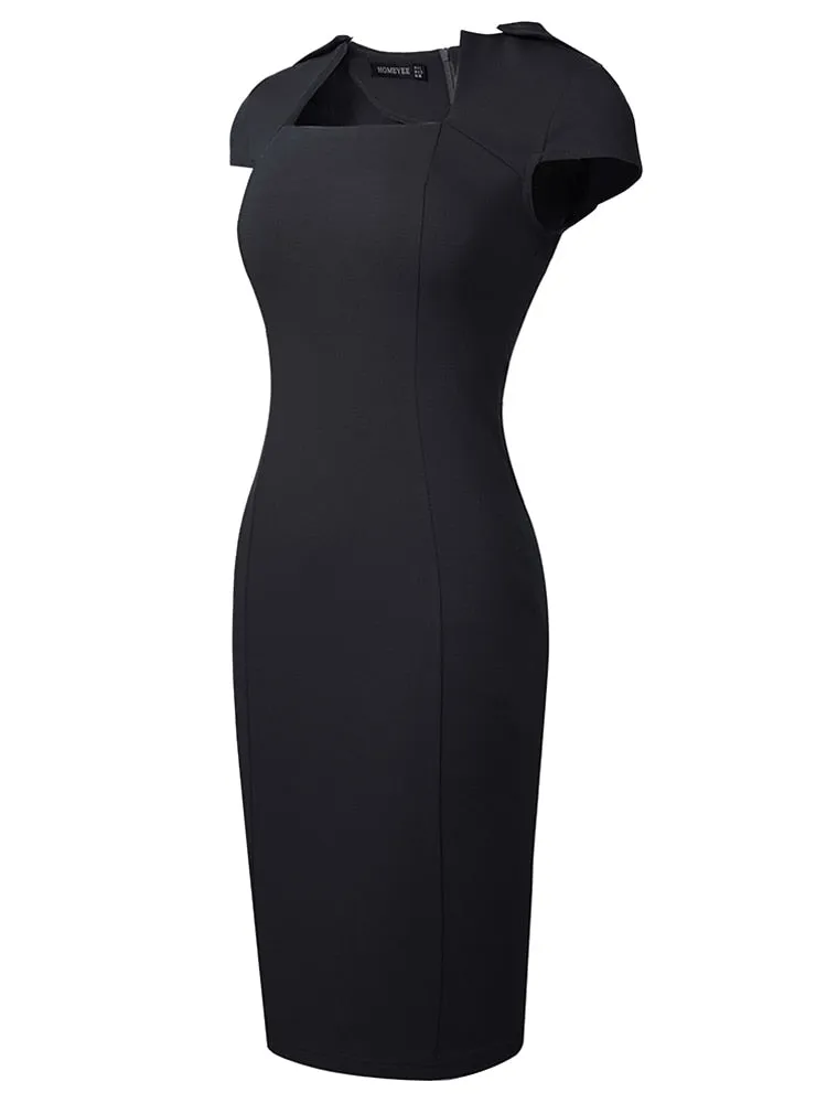 BerriesJam - Classy Square Collar Formal Business Bodycon Dress