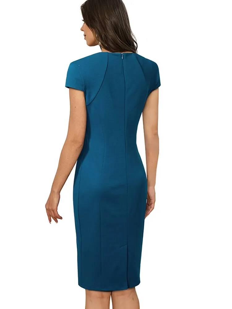 BerriesJam - Classy Square Collar Formal Business Bodycon Dress
