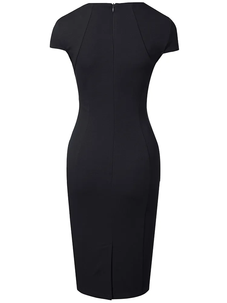 BerriesJam - Classy Square Collar Formal Business Bodycon Dress