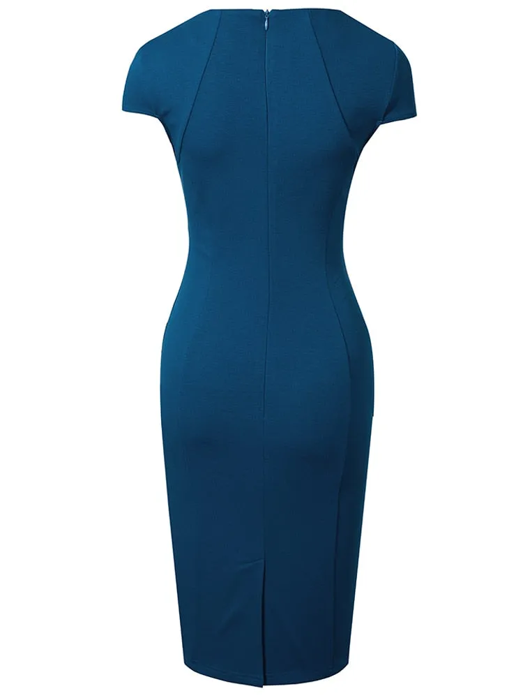 BerriesJam - Classy Square Collar Formal Business Bodycon Dress