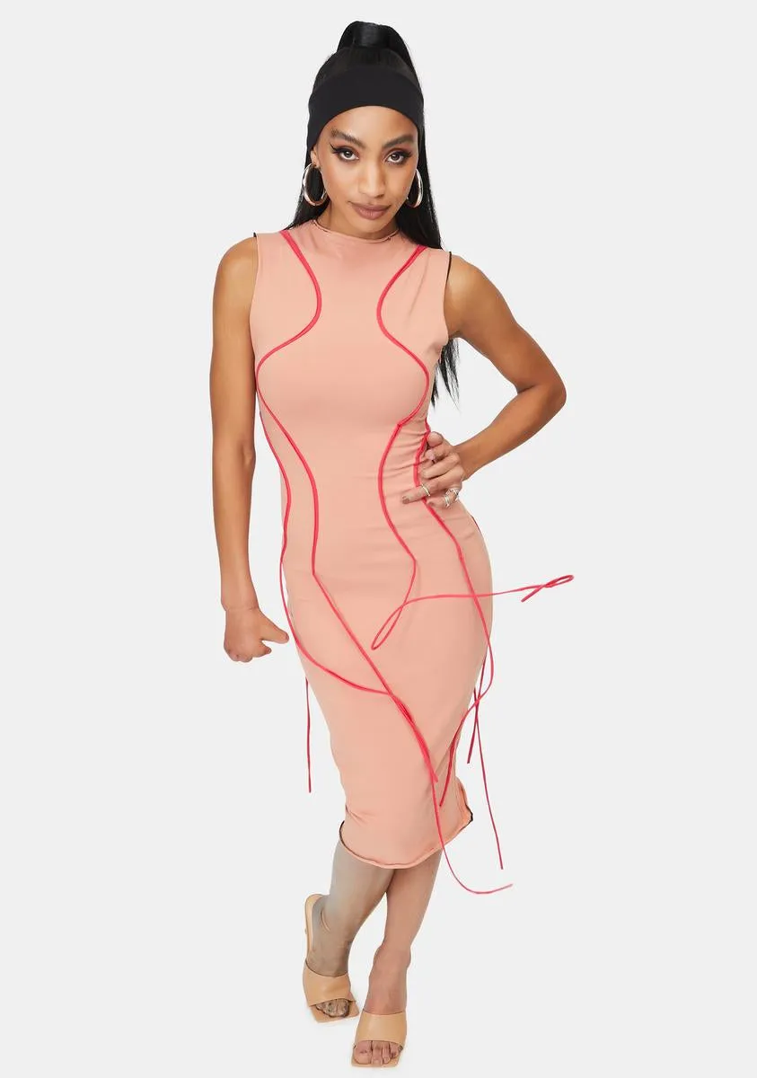 Between The Lines Bodycon Midi Dress
