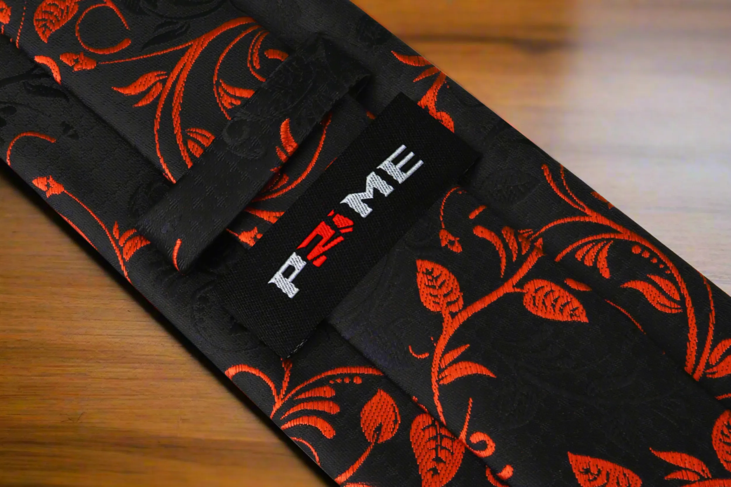 Black & Orange Copper Vines Necktie