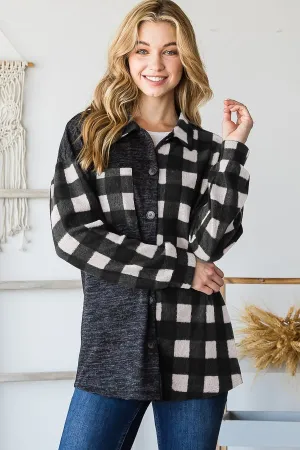 Black and White Checkered Shacket
