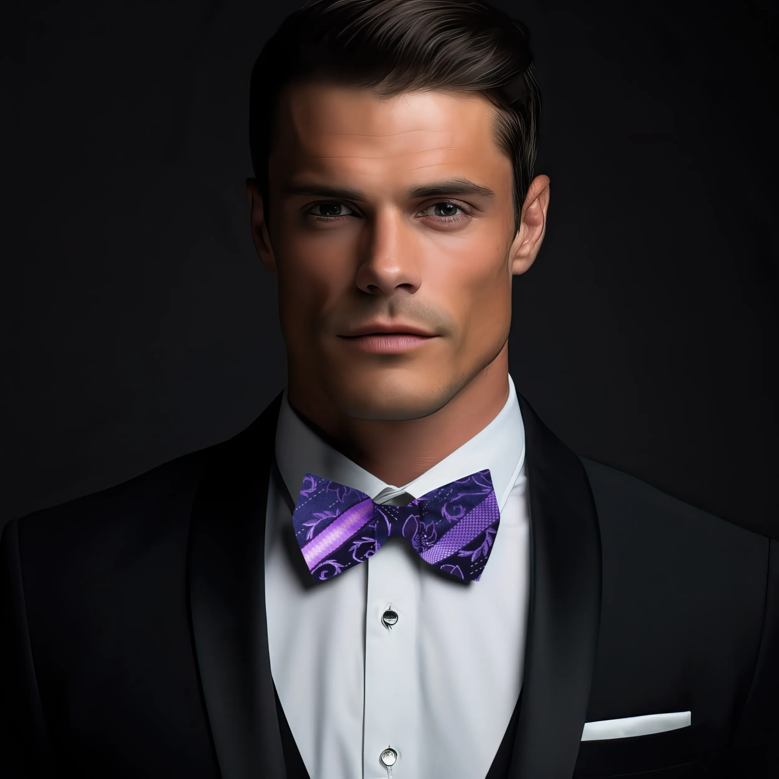 Blackberry Floral Bow Tie