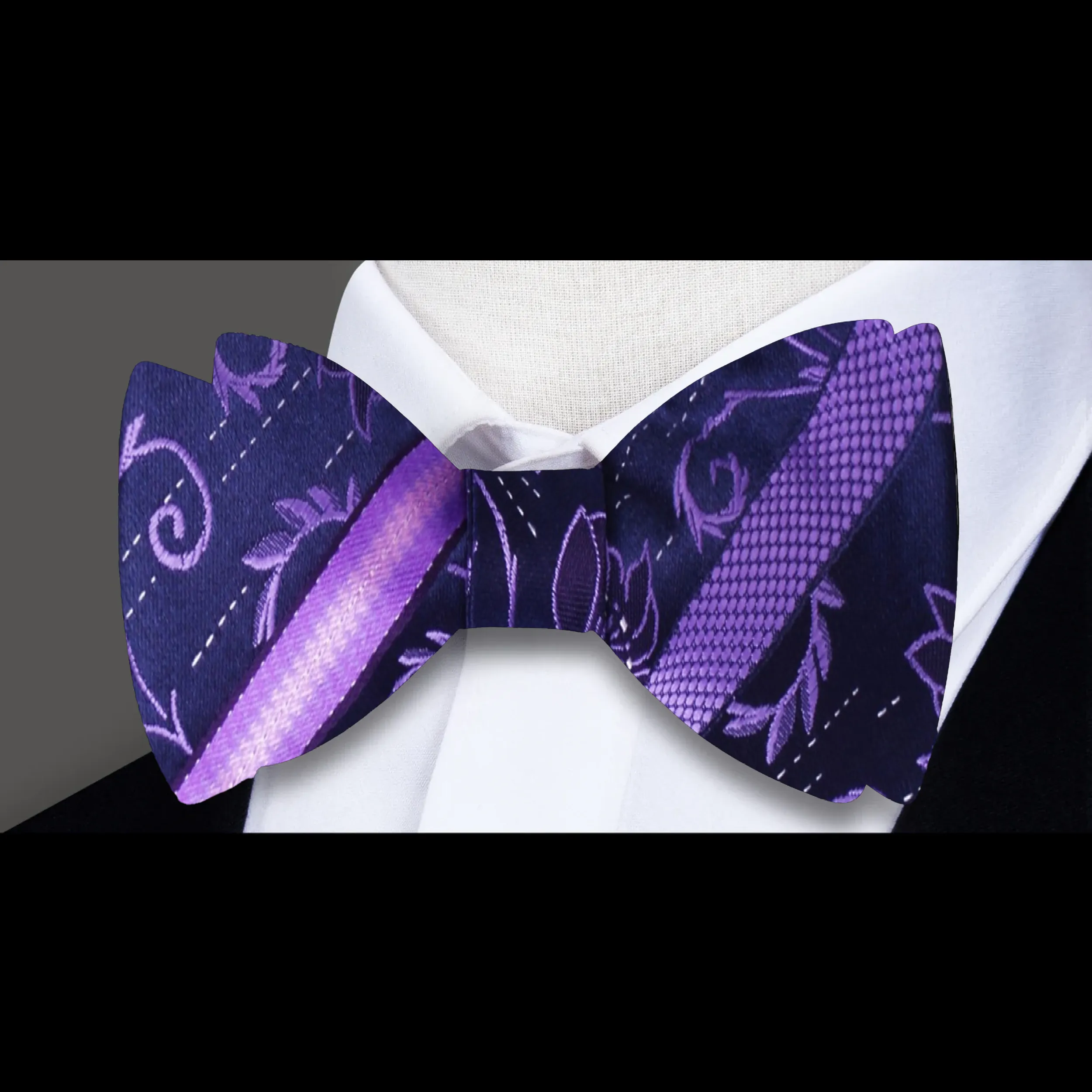 Blackberry Floral Bow Tie