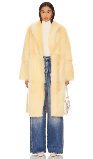 BLANCHA Shearling Coat in Cream