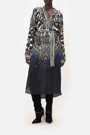 BLOUSON SLEEVE PLACKET DRESS KNIGHT OF THE WILD
