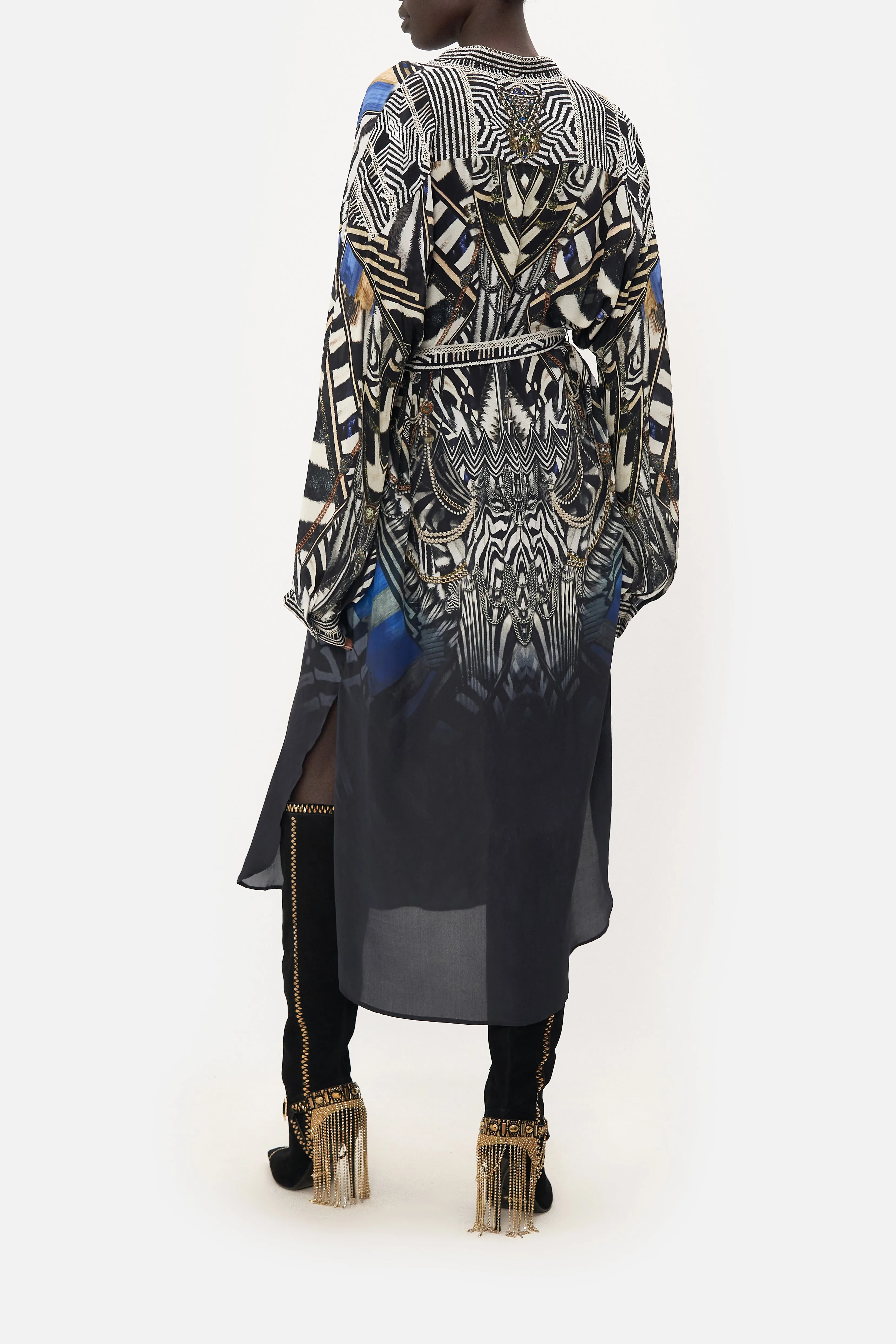 BLOUSON SLEEVE PLACKET DRESS KNIGHT OF THE WILD