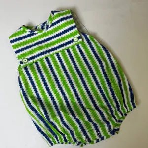 Blue and green striped boys overall - Beatriz Rueda