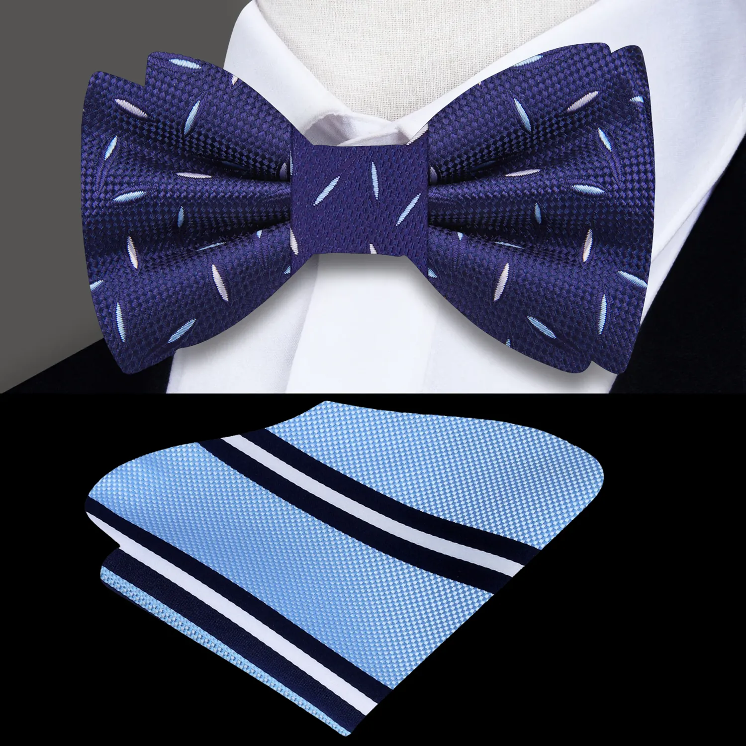 Blue Charm Bow Tie