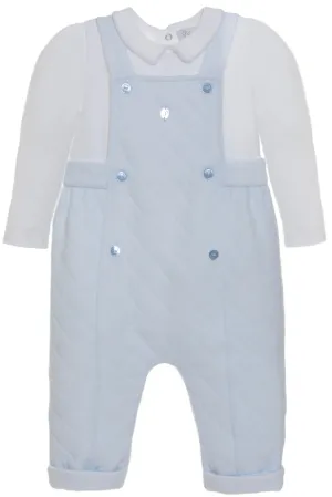 Blue Quilted Overall Set