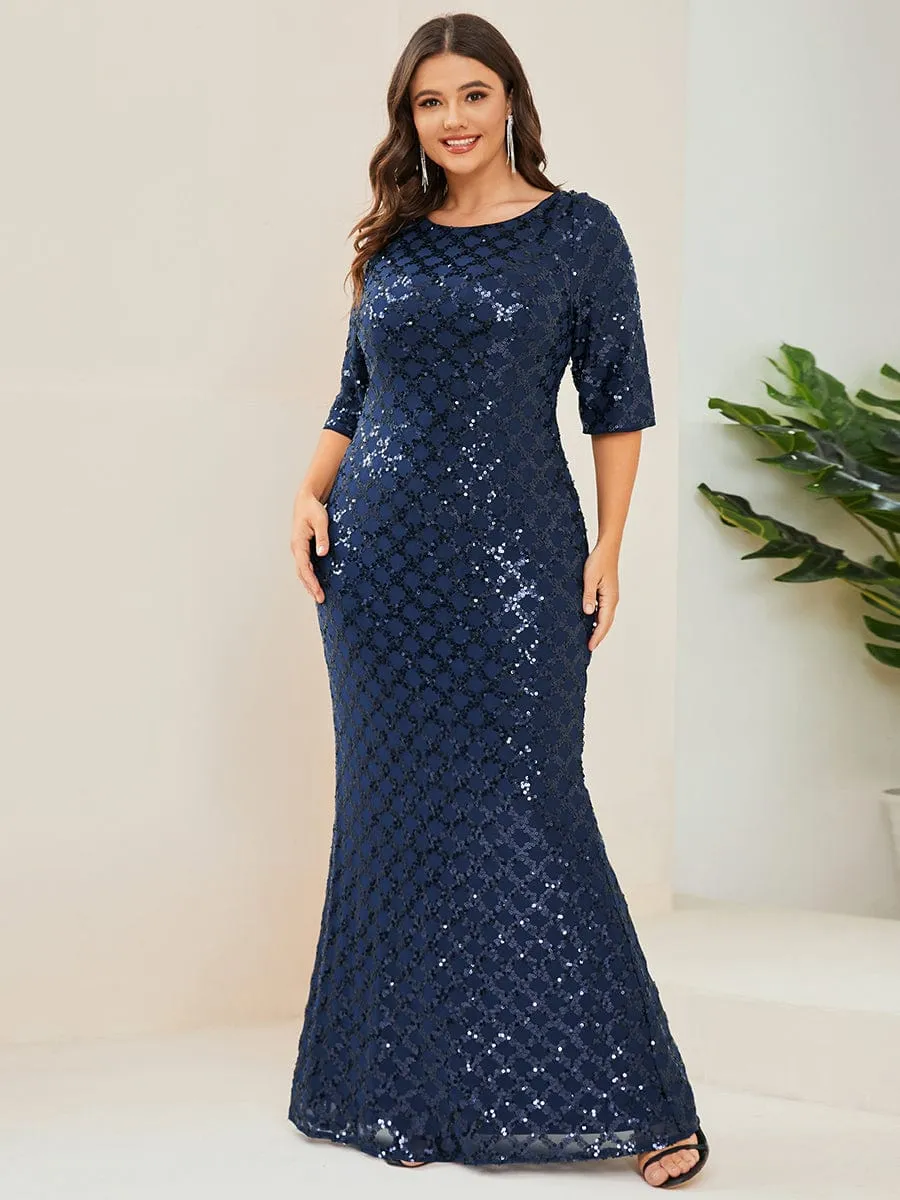 Boat Neck Sequin Dress