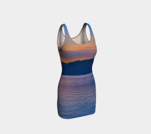 Bodycon Dress - Penticton Okanagan Lake Sunset