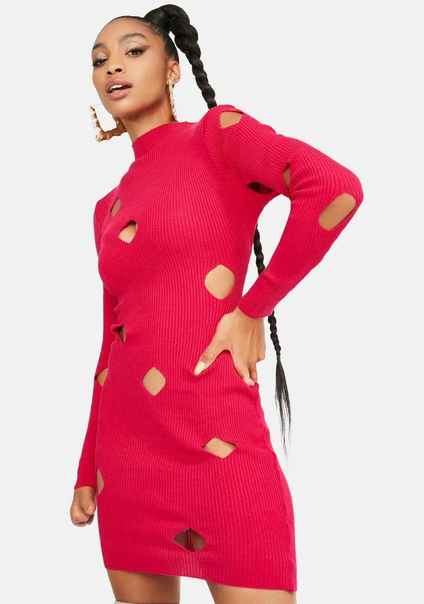 Burn Break The Pattern Cutout Mini Dress