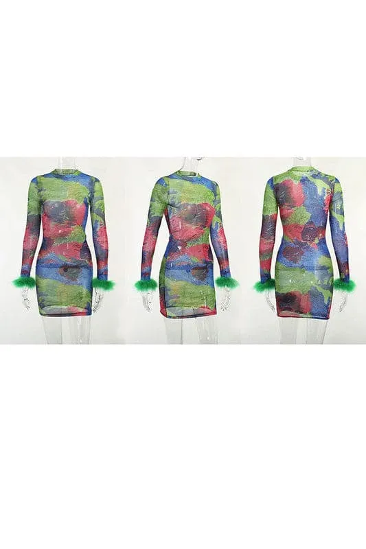 BZ315 Graphic Mini Dress