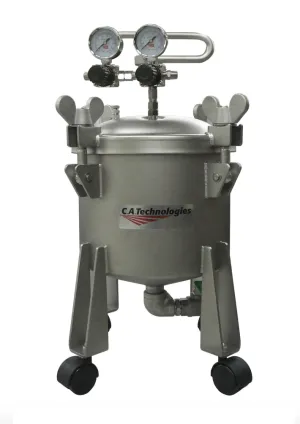 C.A Technologies 2.5 gallon (NON-ASME) Stainless Steel Non-Agitated Bottom Outlet Pressure Tank - DOUBLE REGULATED