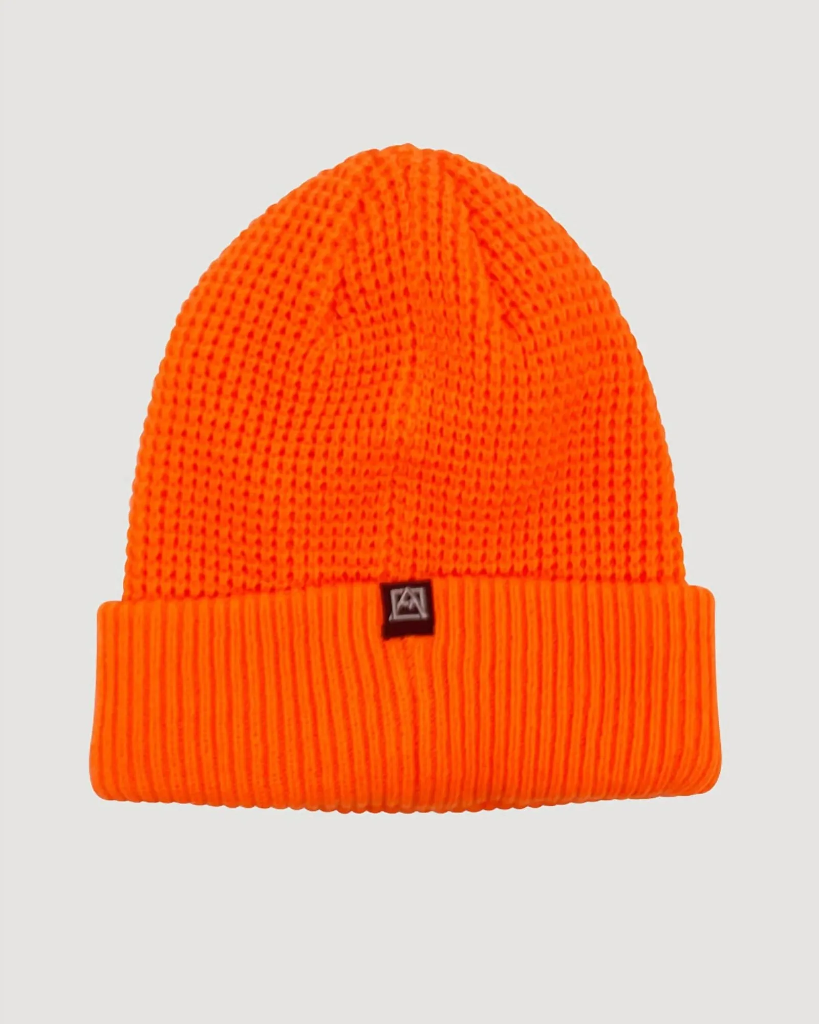 Camping Waffle Knit Cuffed Beanie In Orange | Orange