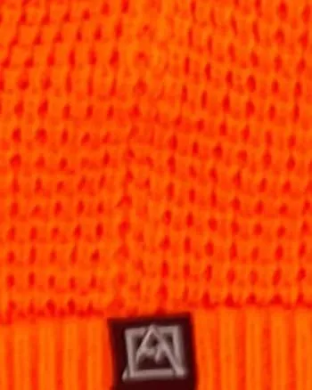 Camping Waffle Knit Cuffed Beanie In Orange | Orange