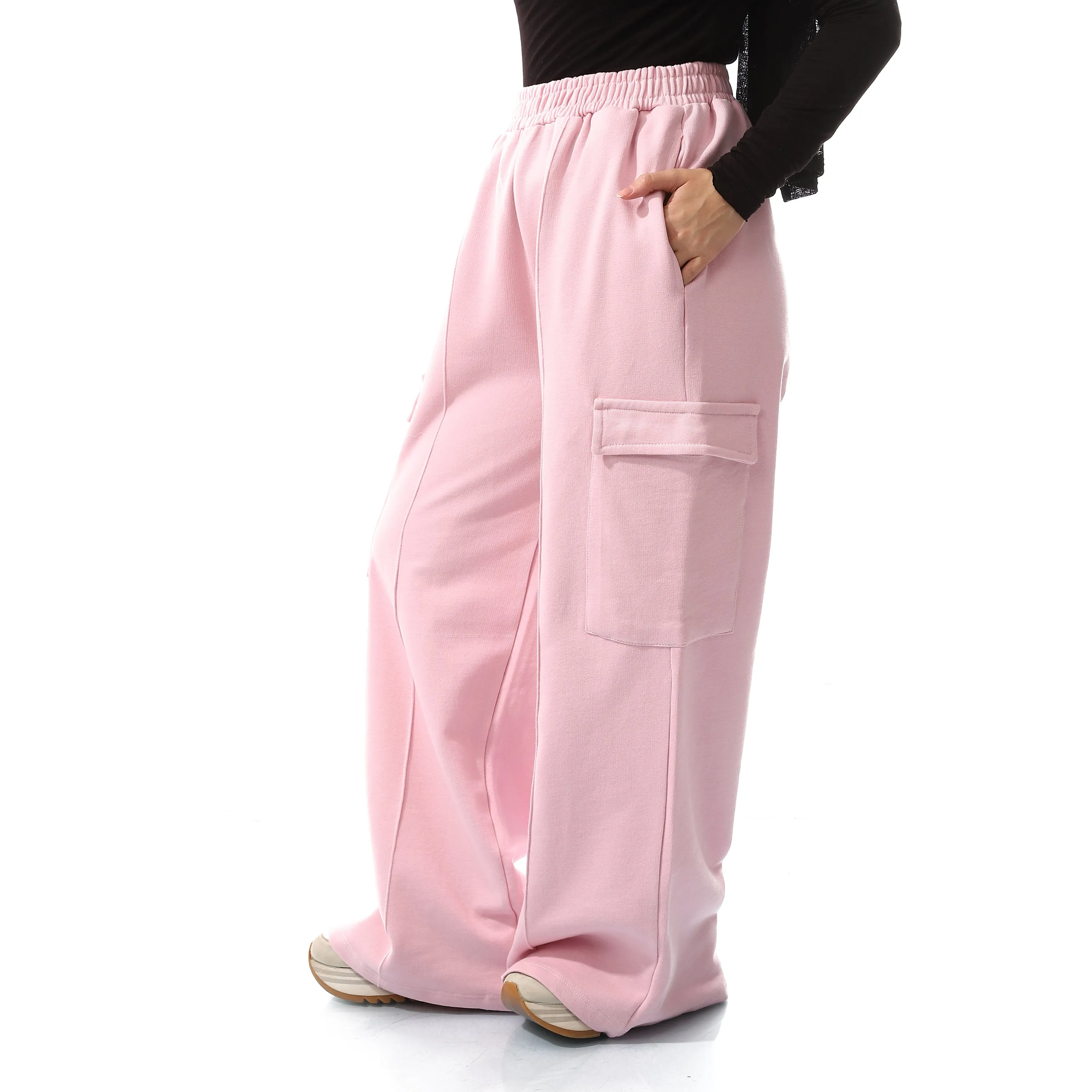 Cargo Wide Leg fit Rose Pink Sweatpants