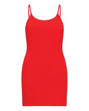 CARMEN MINI DRESS - HOT CHERRY CRINKLE