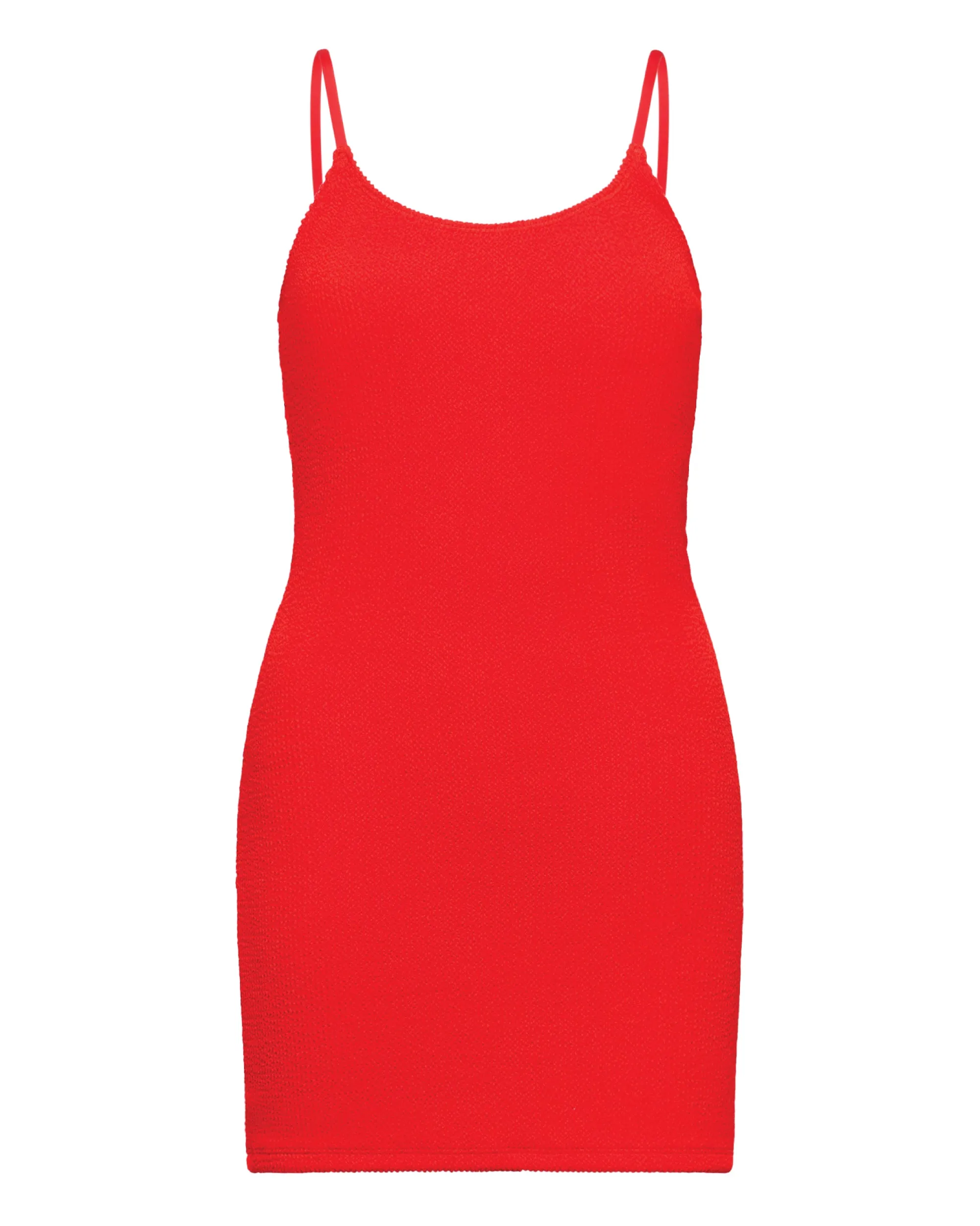 CARMEN MINI DRESS - HOT CHERRY CRINKLE