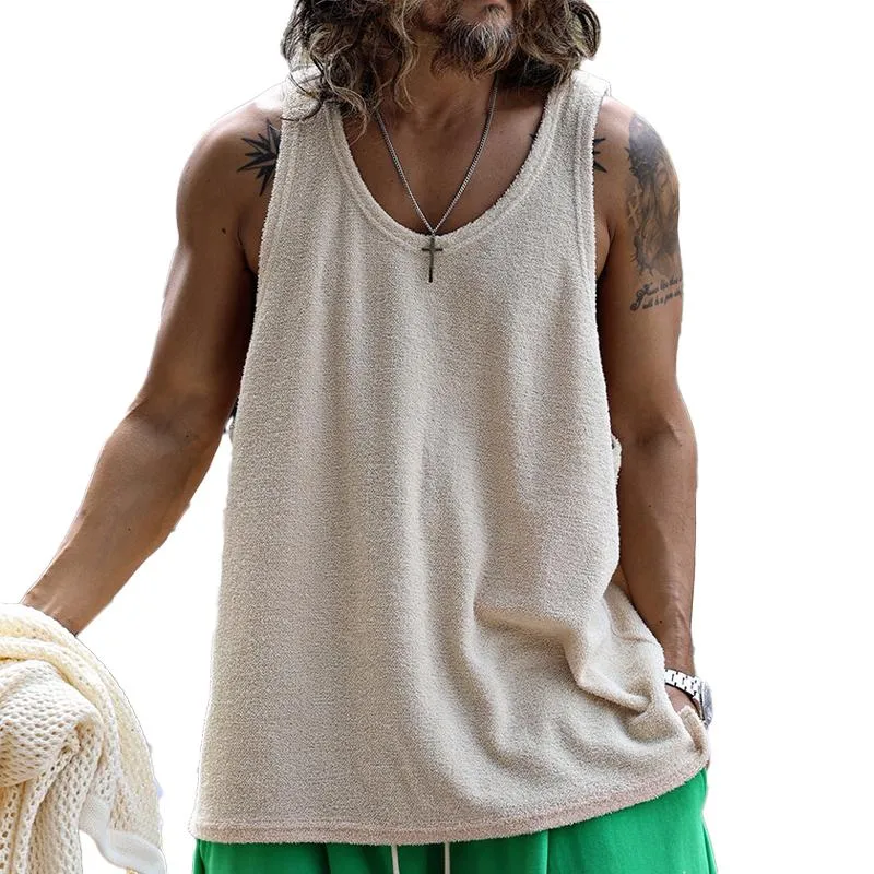 Casual Round Neck Solid Color Tank Top