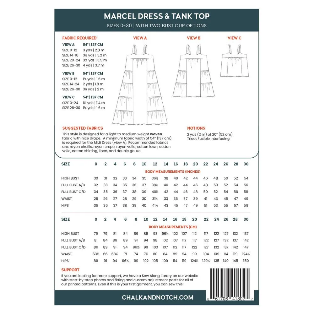 Chalk & Notch Marcel Dress & Tank Pattern
