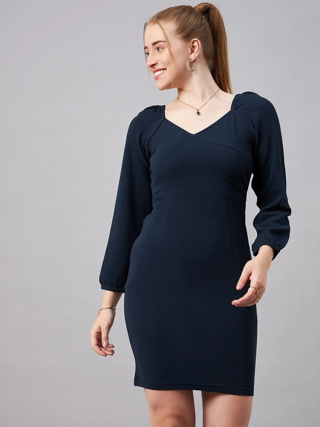 Charming Navy Blue Bodycon Dress