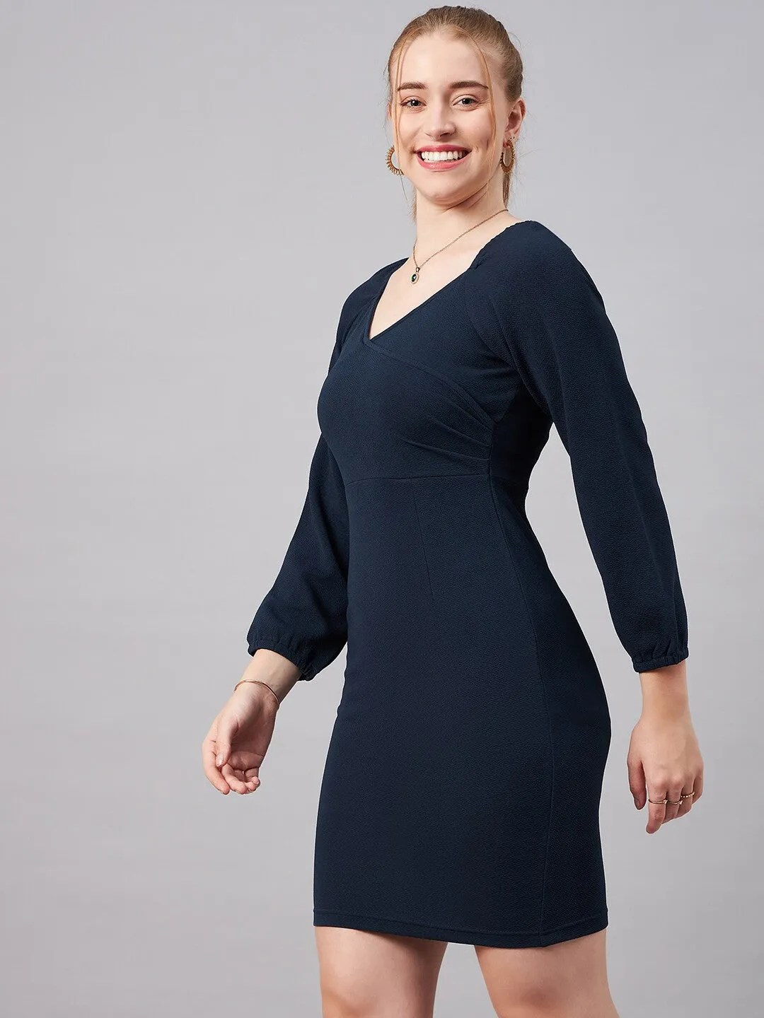 Charming Navy Blue Bodycon Dress