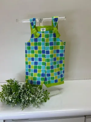 Checkered cotton overall-