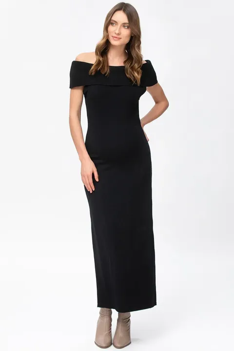 Cherie Black Maternity Bodycon Dress
