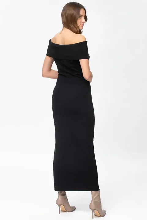 Cherie Black Maternity Bodycon Dress