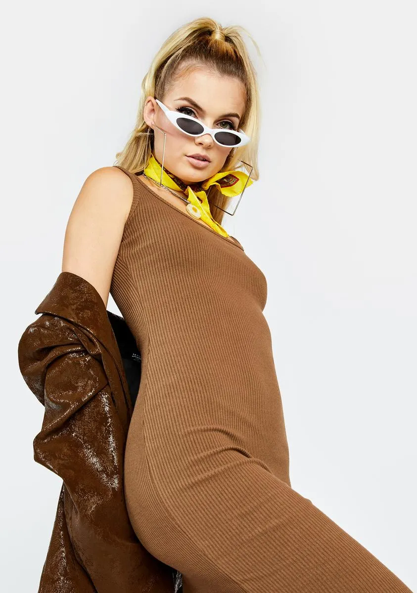 Chocolate First Date Jitters Midi Dress