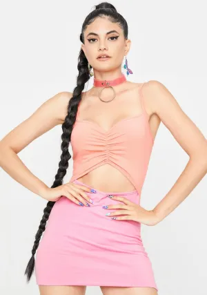 City Lights Ruched Mini Dress