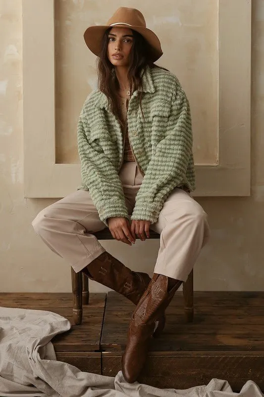 City Streets Plaid Fleece Shacket