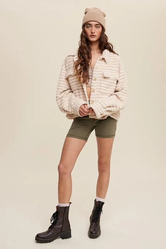 City Streets Plaid Fleece Shacket