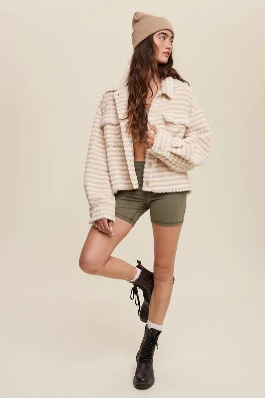 City Streets Plaid Fleece Shacket