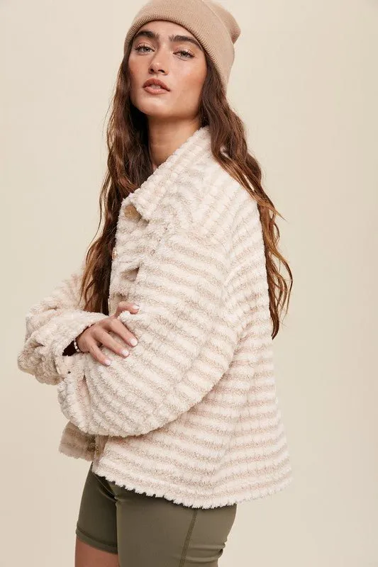 City Streets Plaid Fleece Shacket