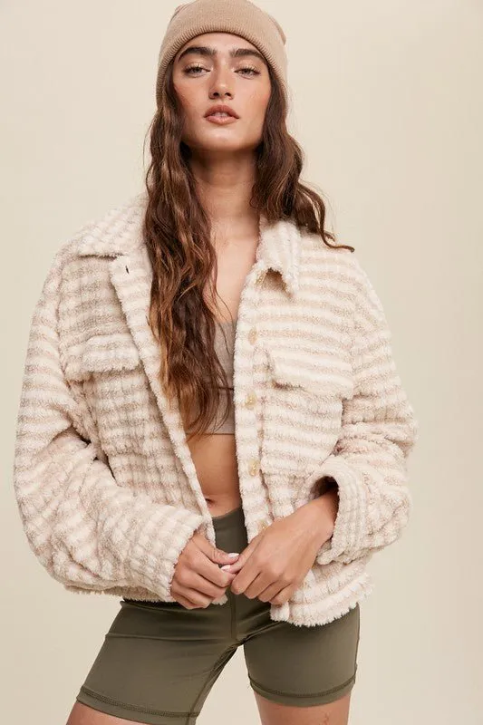 City Streets Plaid Fleece Shacket